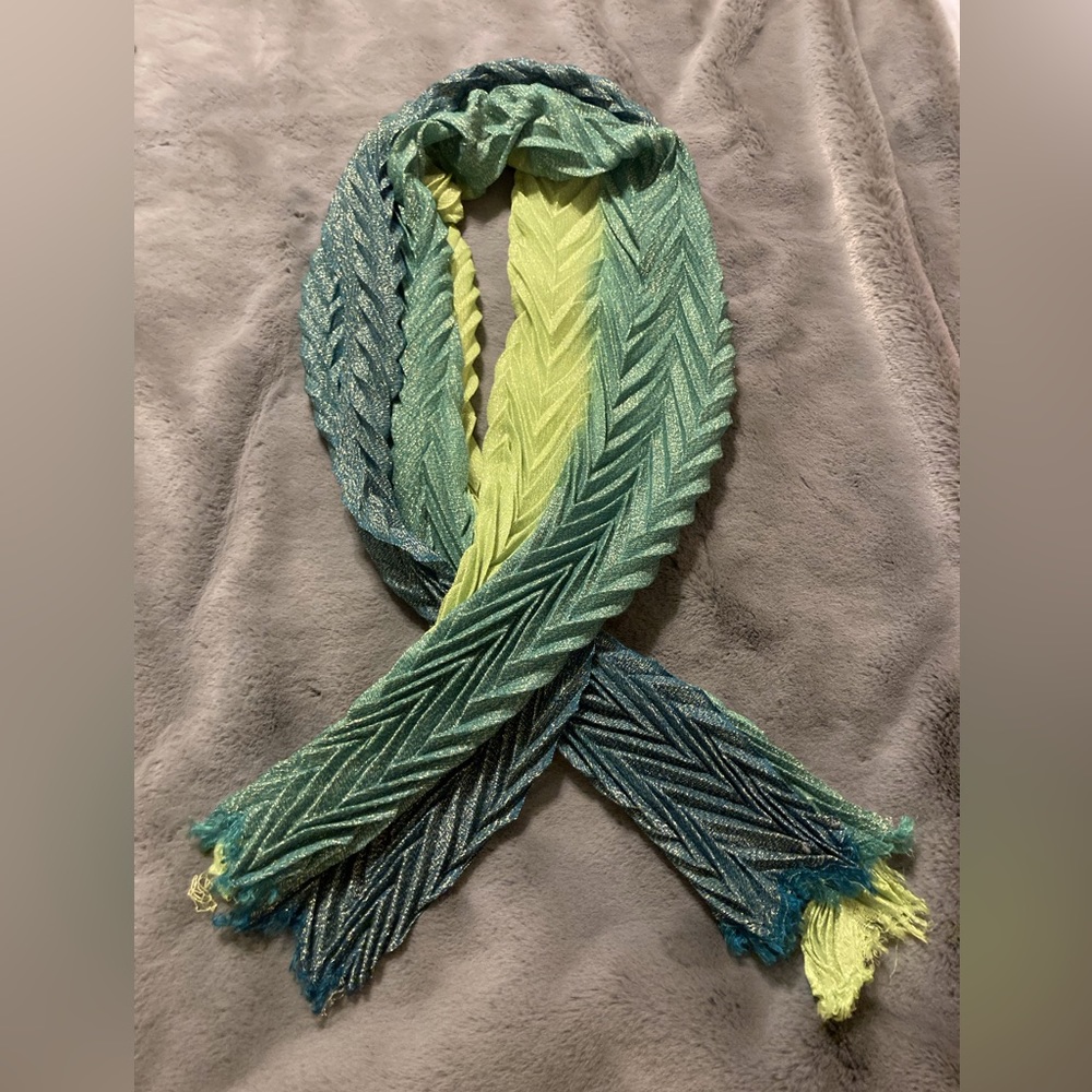 Multi green iridescent scarf